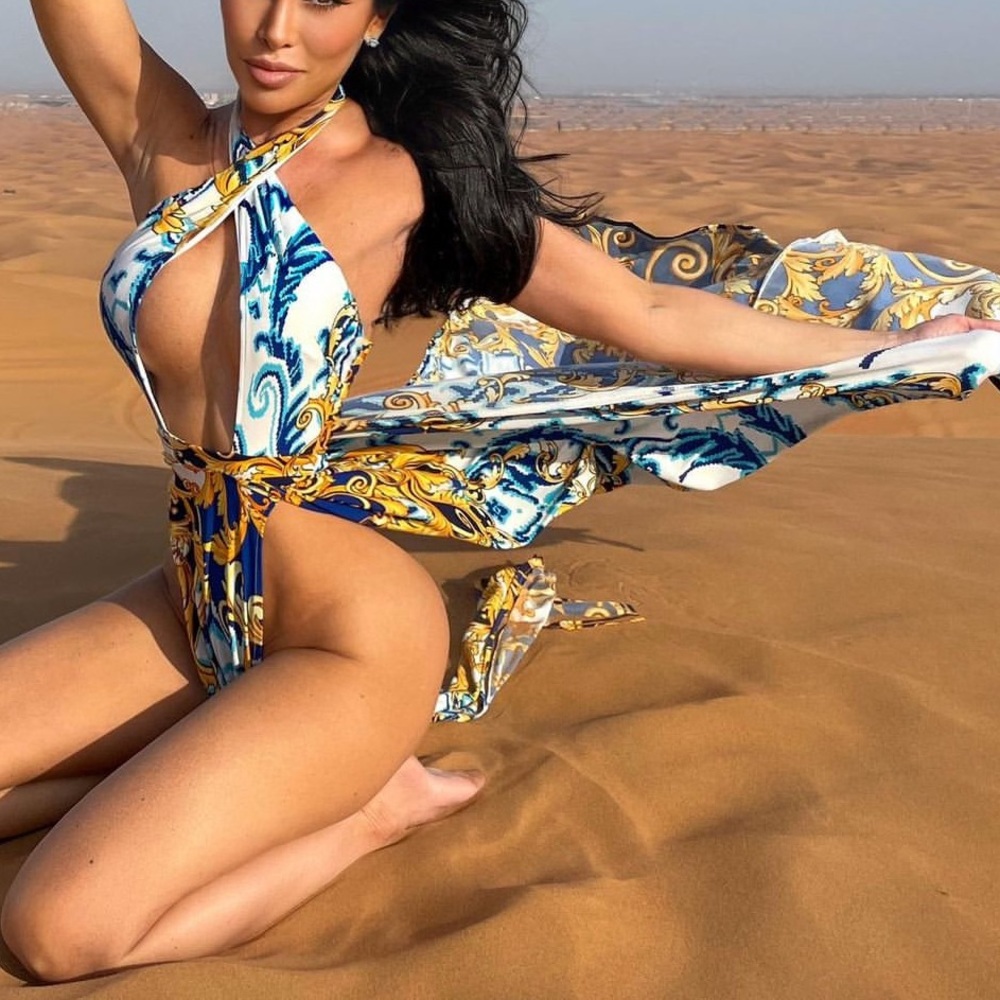 long versace looking dress with two splits in front